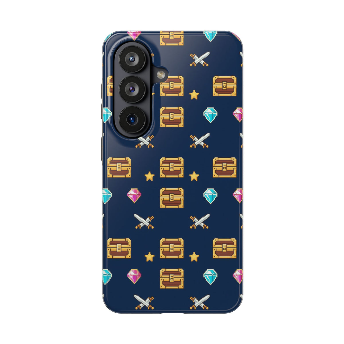 Pixel Treasure Phone Case - Retro RPG Style Gems and Potions
