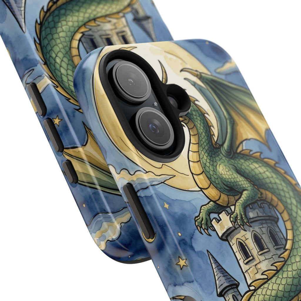 Fantasy Dragon Phone Case - Wizard Tower Ink and Watercolor