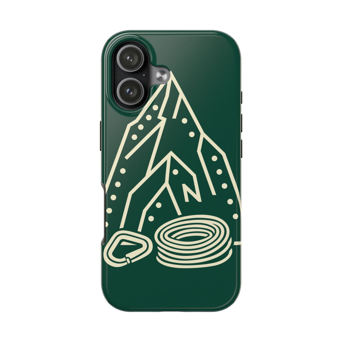Rock Climbing Phone Case - Mountain Route, Rope and Carabiner
