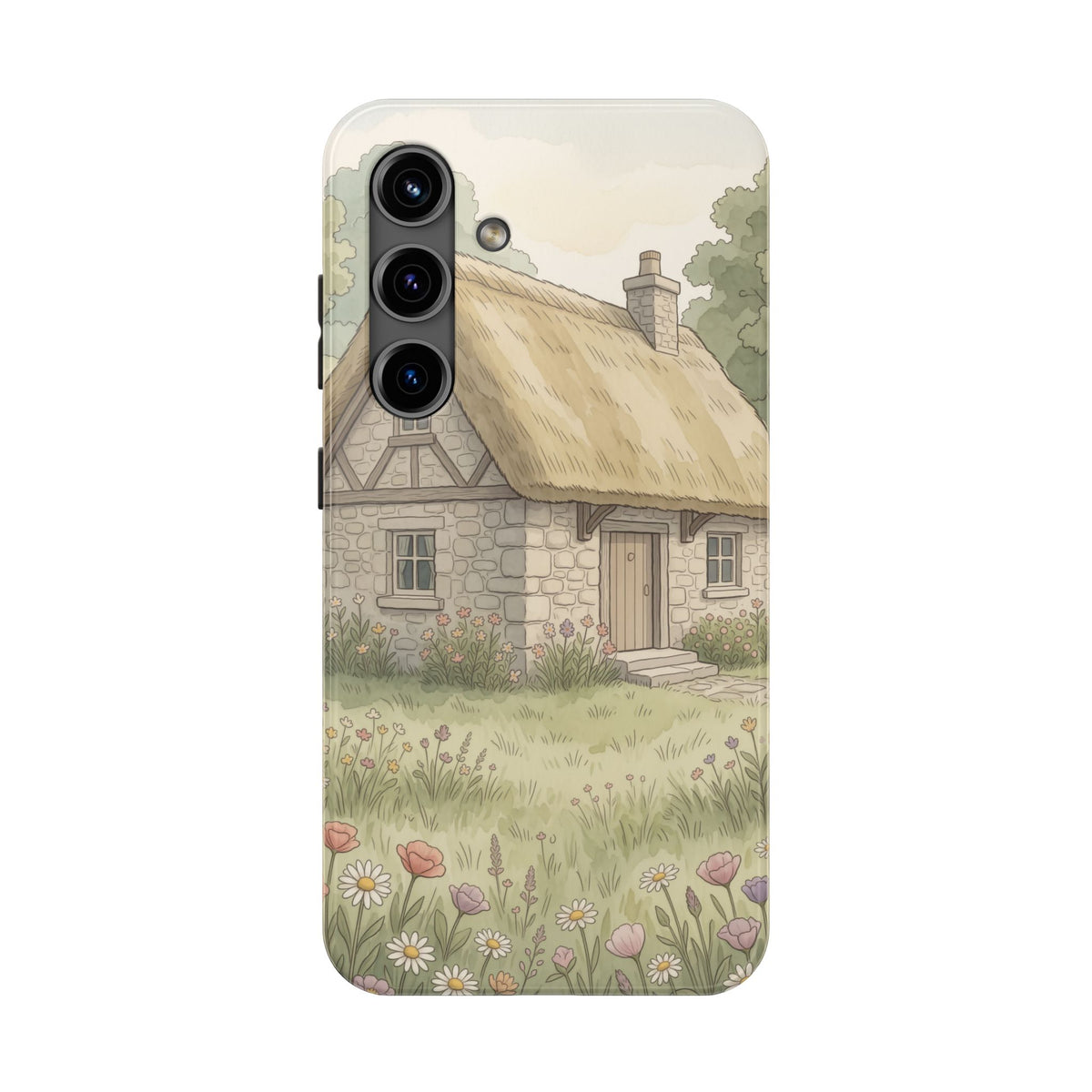 Cottagecore Cottage Phone Case - Storybook Meadow Art Case