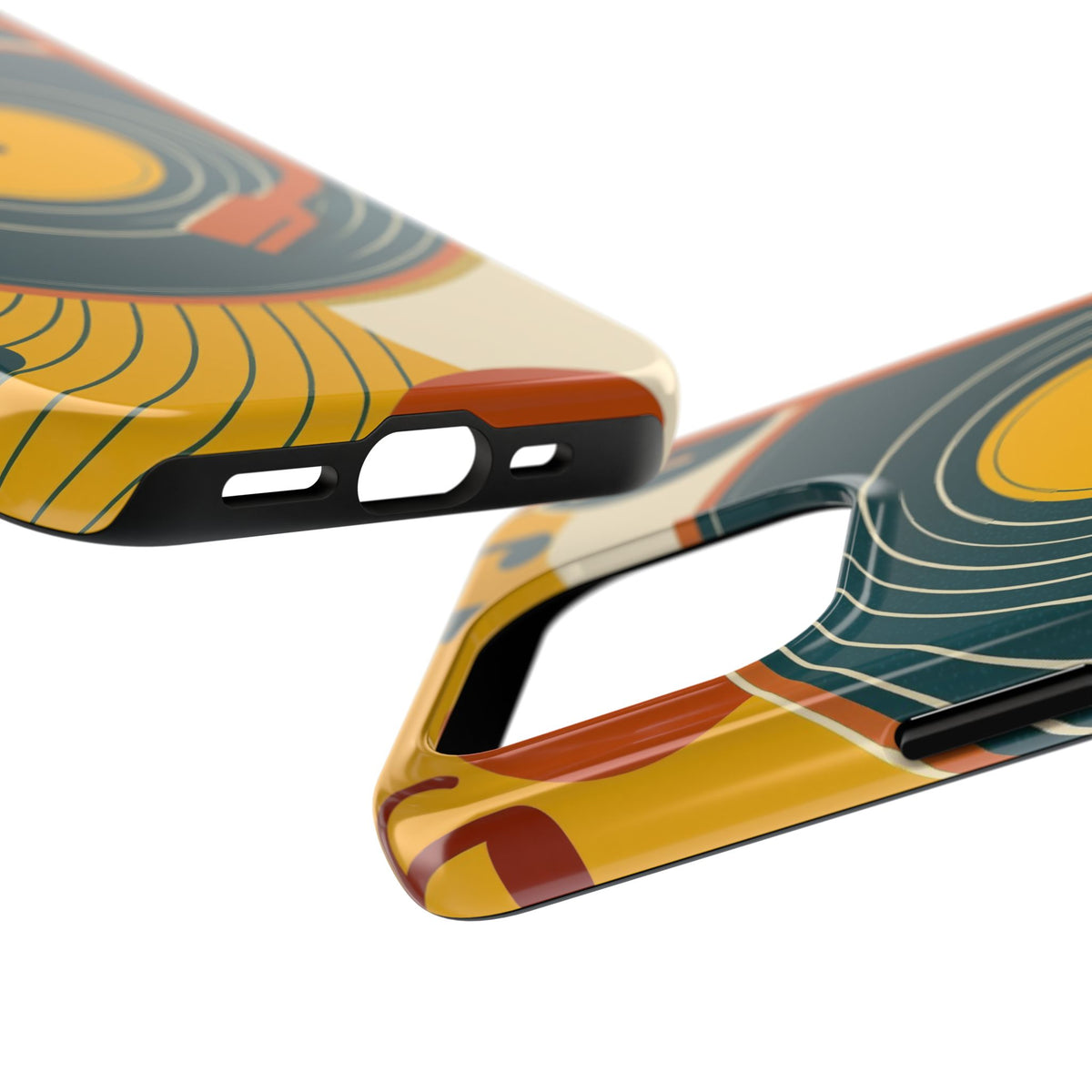 Vinyl Record Phone Case - Retro Mid-Century Music Design