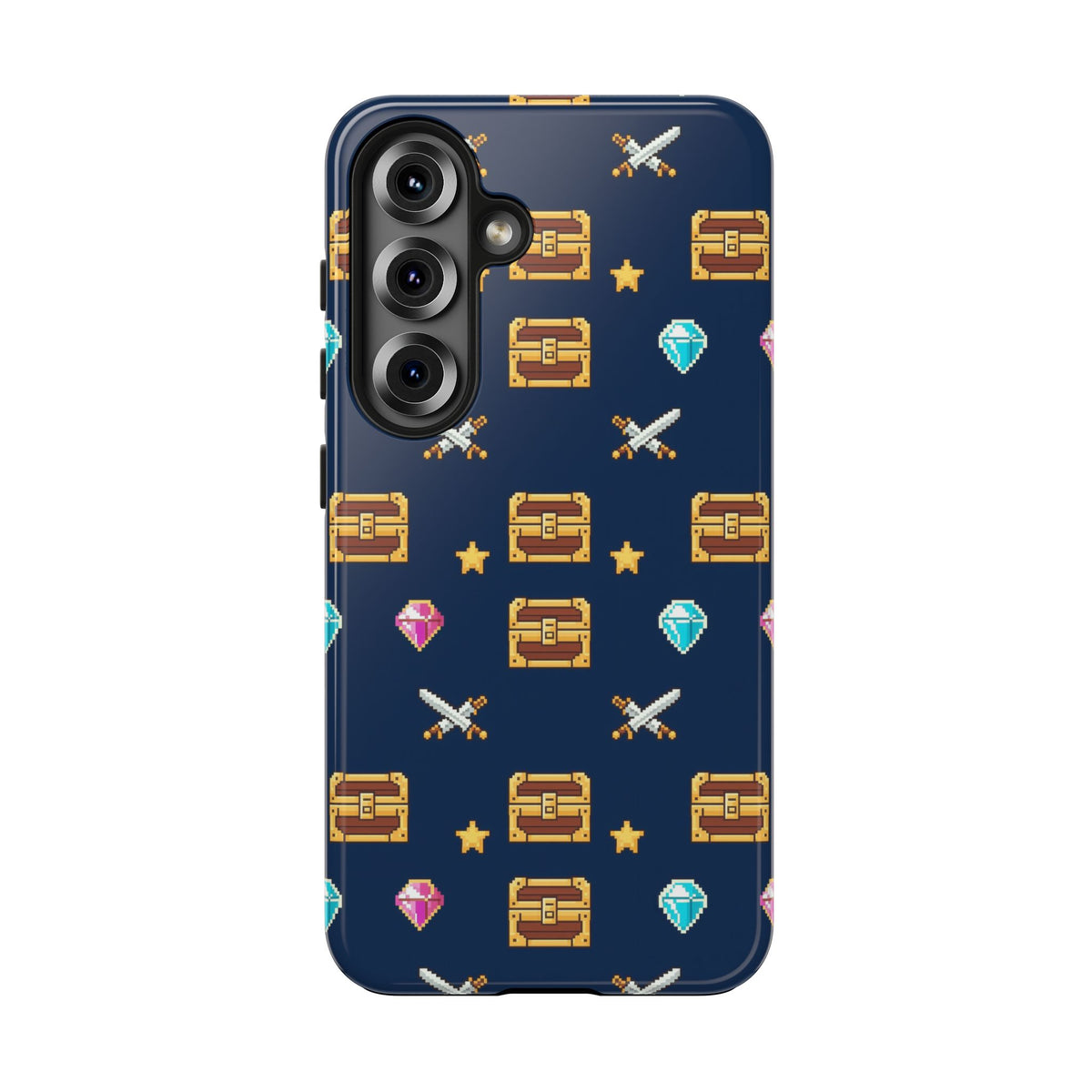 Pixel Treasure Phone Case - Retro RPG Style Gems and Potions