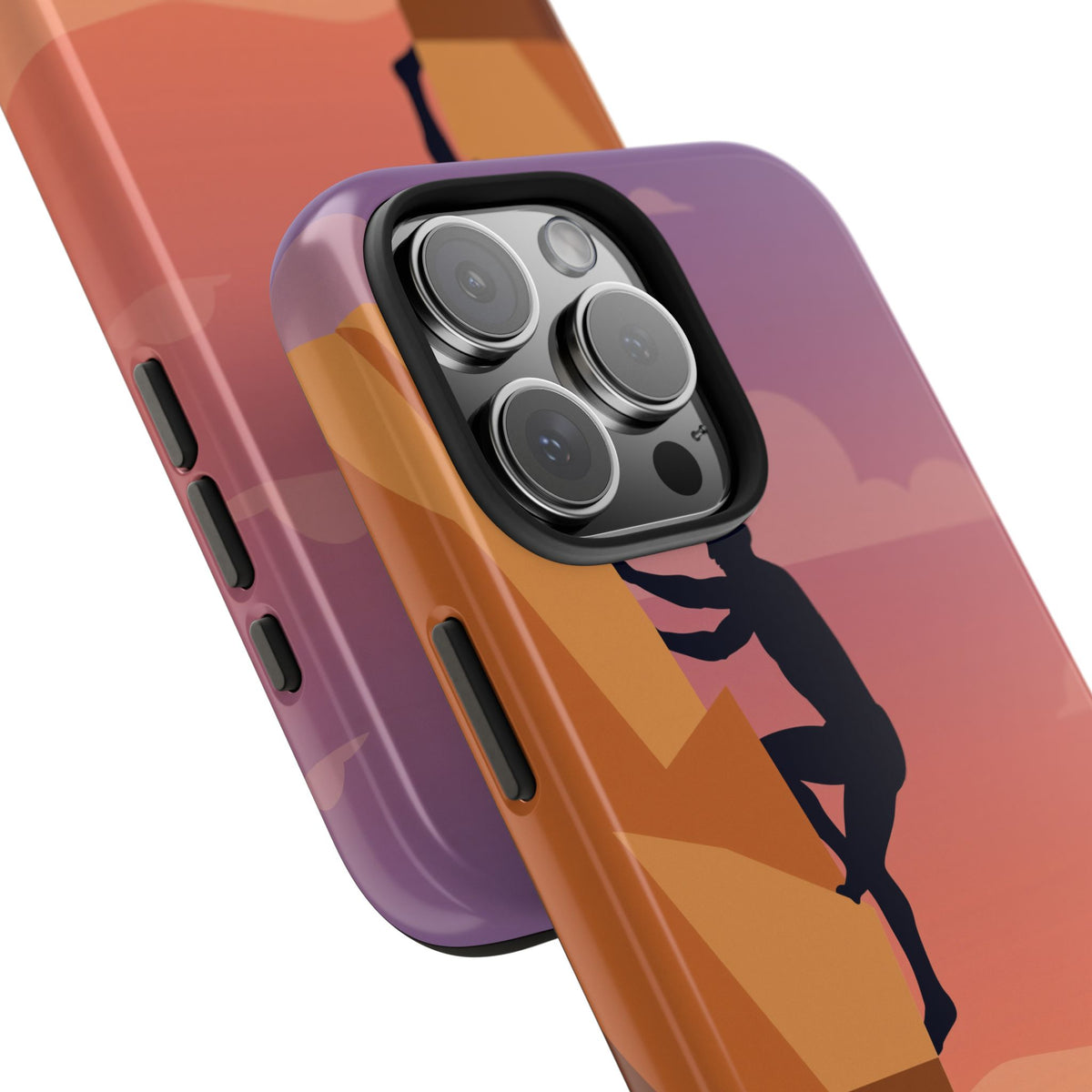 Rock Climber Phone Case - Sandstone Cliff Sunset Silhouette