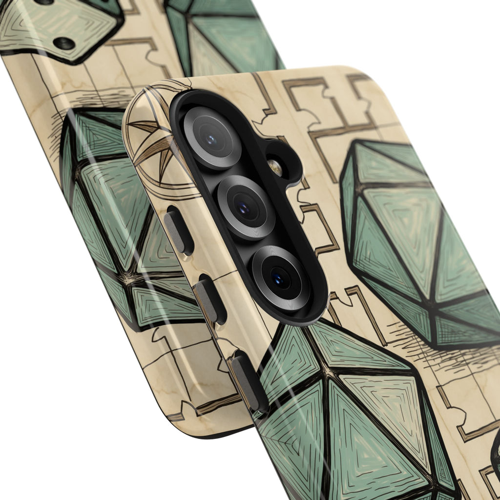 Tabletop RPG Phone Case - Polyhedral Dice and Dungeon Map