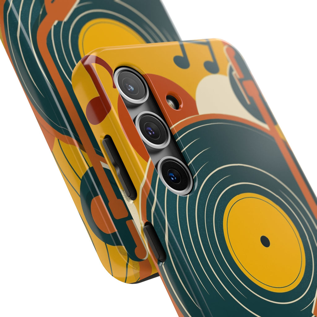Vinyl Record Phone Case - Retro Mid-Century Music Design