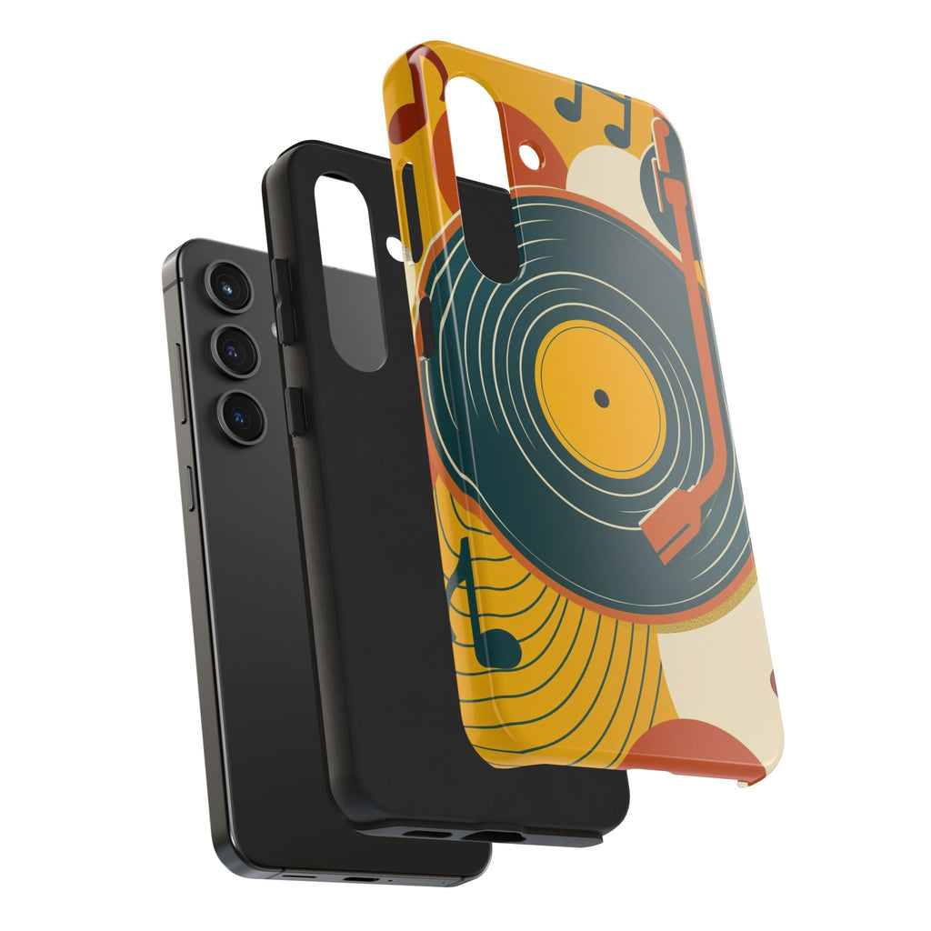 Vinyl Record Phone Case - Retro Mid-Century Music Design
