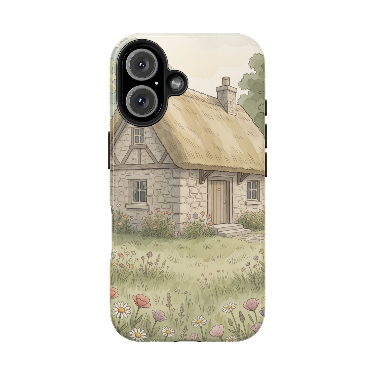 Cottagecore Cottage Phone Case - Storybook Meadow Art Case