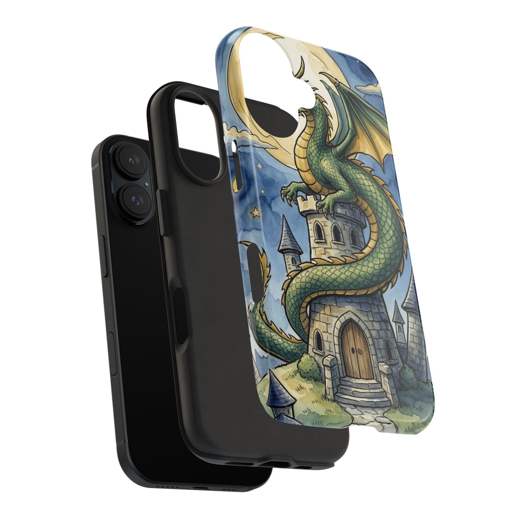 Fantasy Dragon Phone Case - Wizard Tower Ink and Watercolor