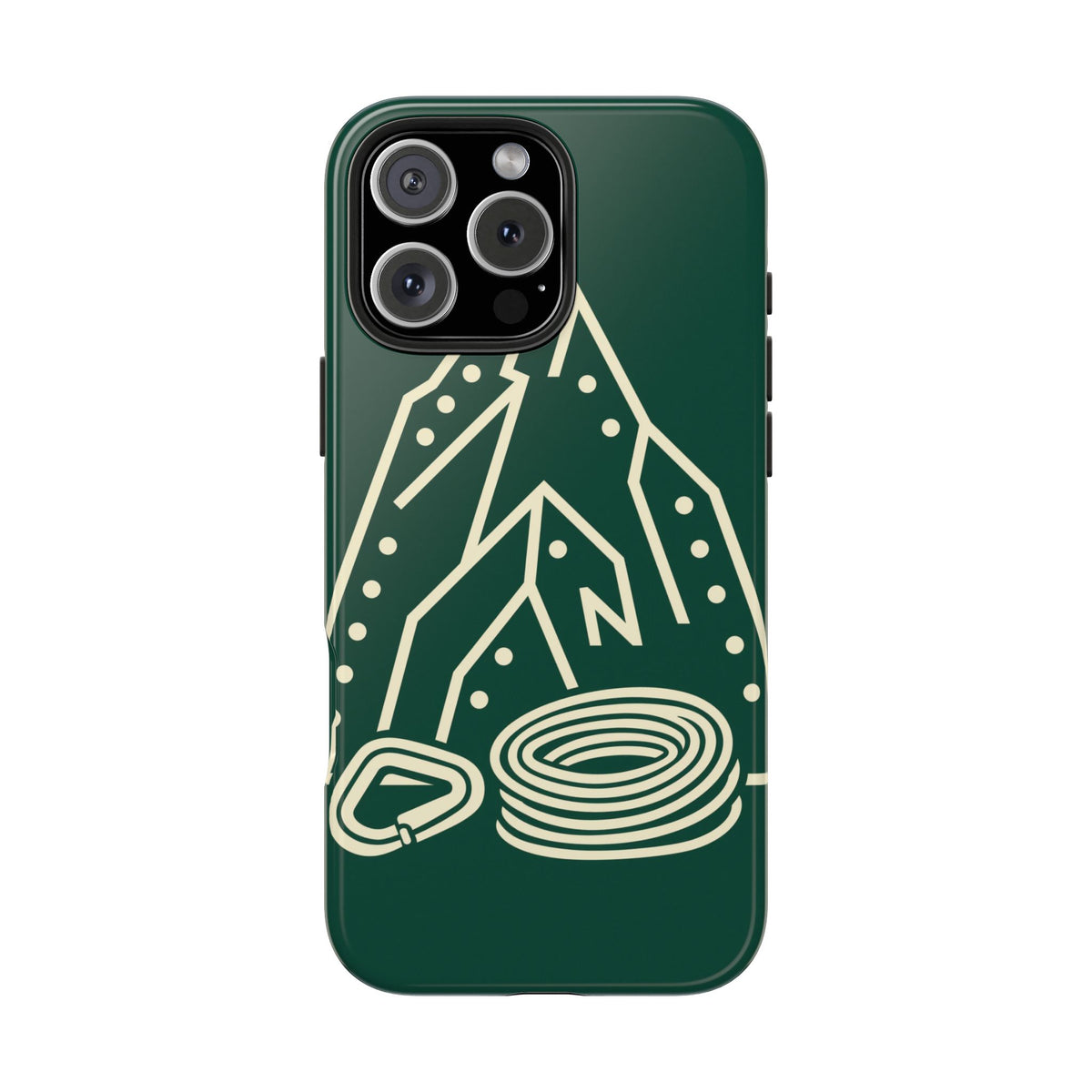 Rock Climbing Phone Case - Mountain Route, Rope and Carabiner