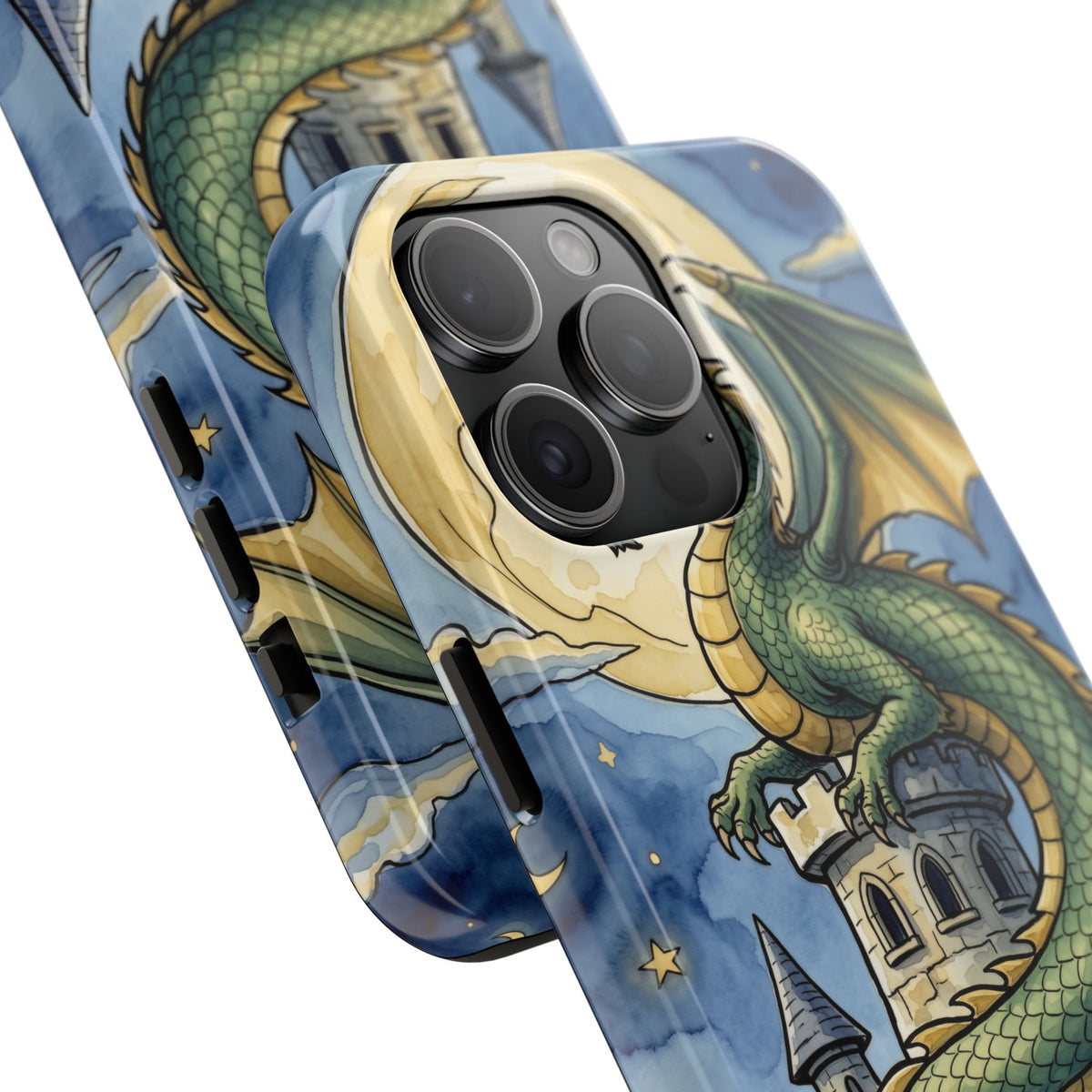 Fantasy Dragon Phone Case - Wizard Tower Ink and Watercolor