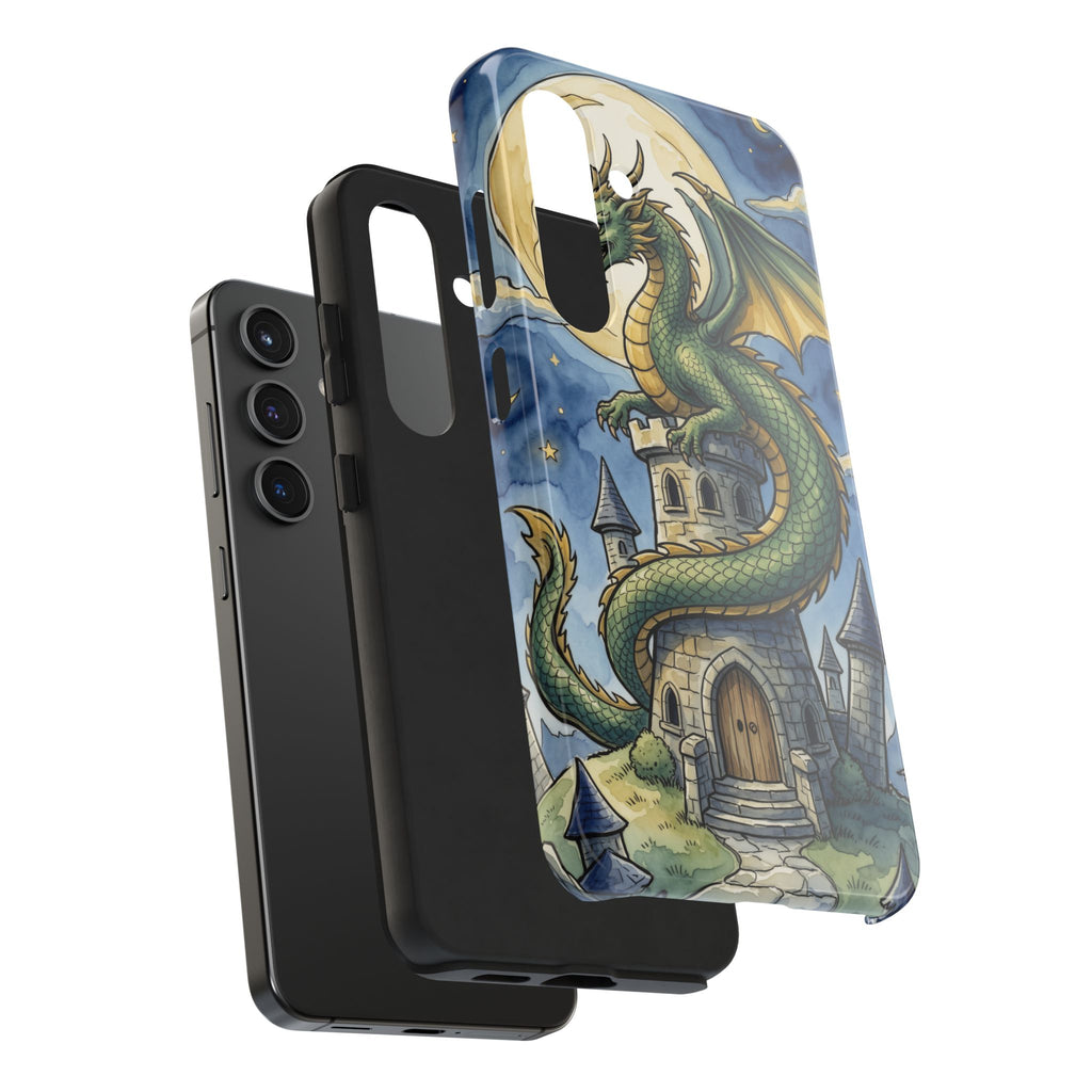 Fantasy Dragon Phone Case - Wizard Tower Ink and Watercolor