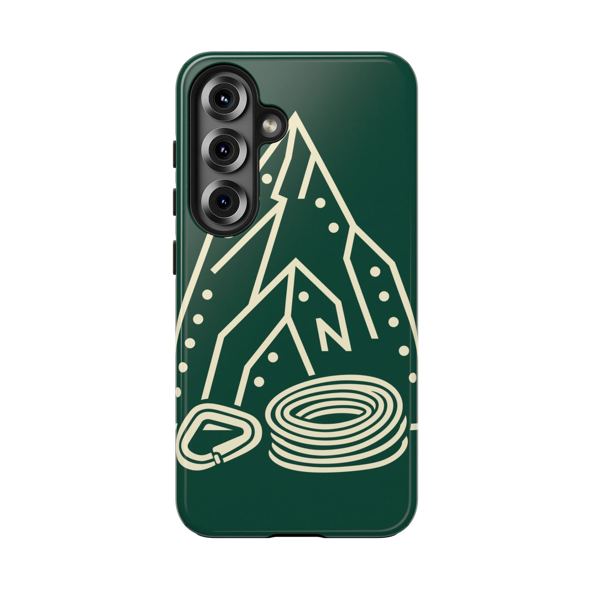 Rock Climbing Phone Case - Mountain Route, Rope and Carabiner