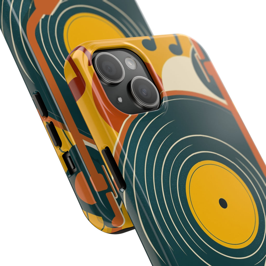 Vinyl Record Phone Case - Retro Mid-Century Music Design