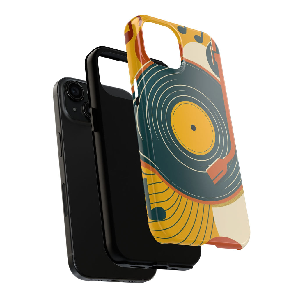 Vinyl Record Phone Case - Retro Mid-Century Music Design