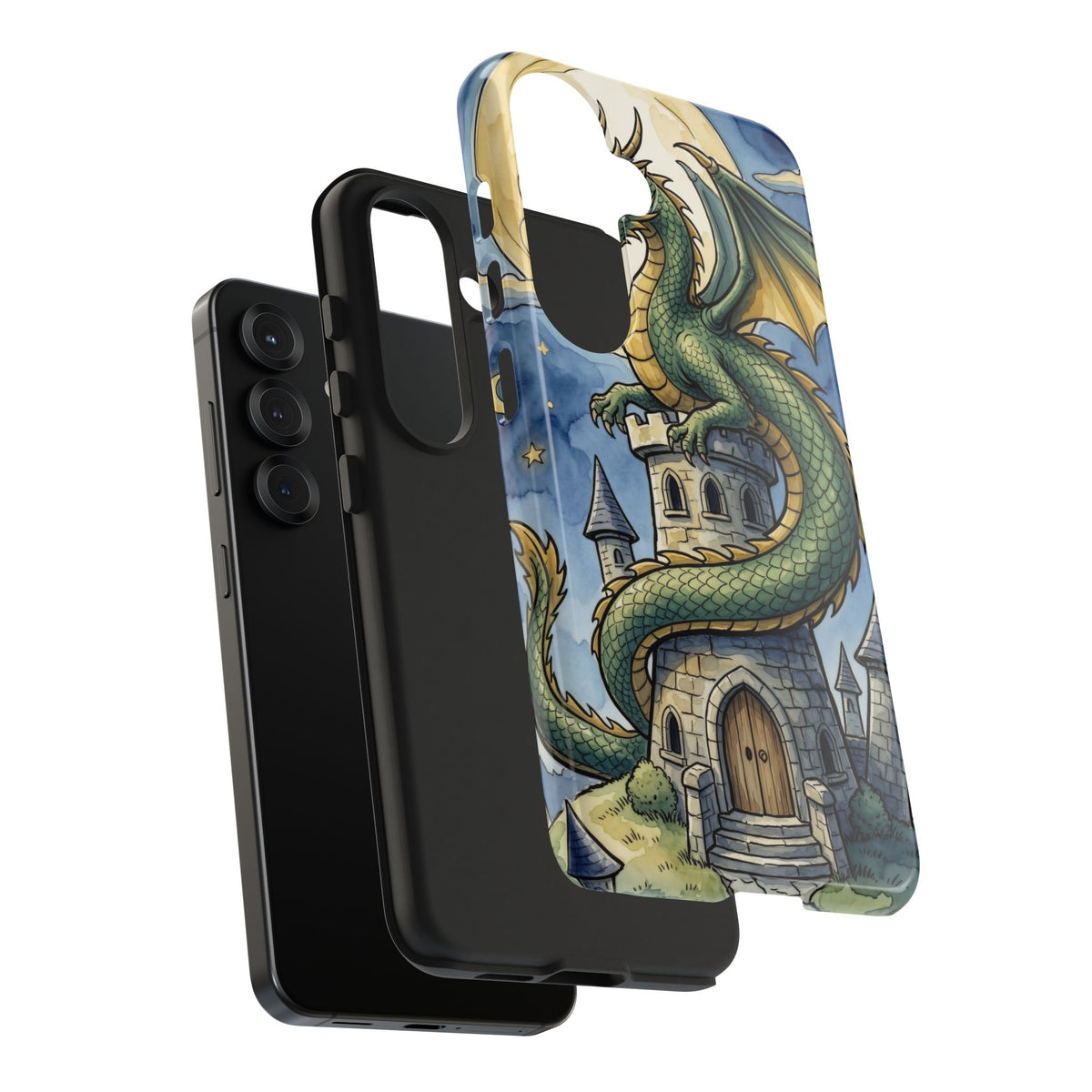 Fantasy Dragon Phone Case - Wizard Tower Ink and Watercolor
