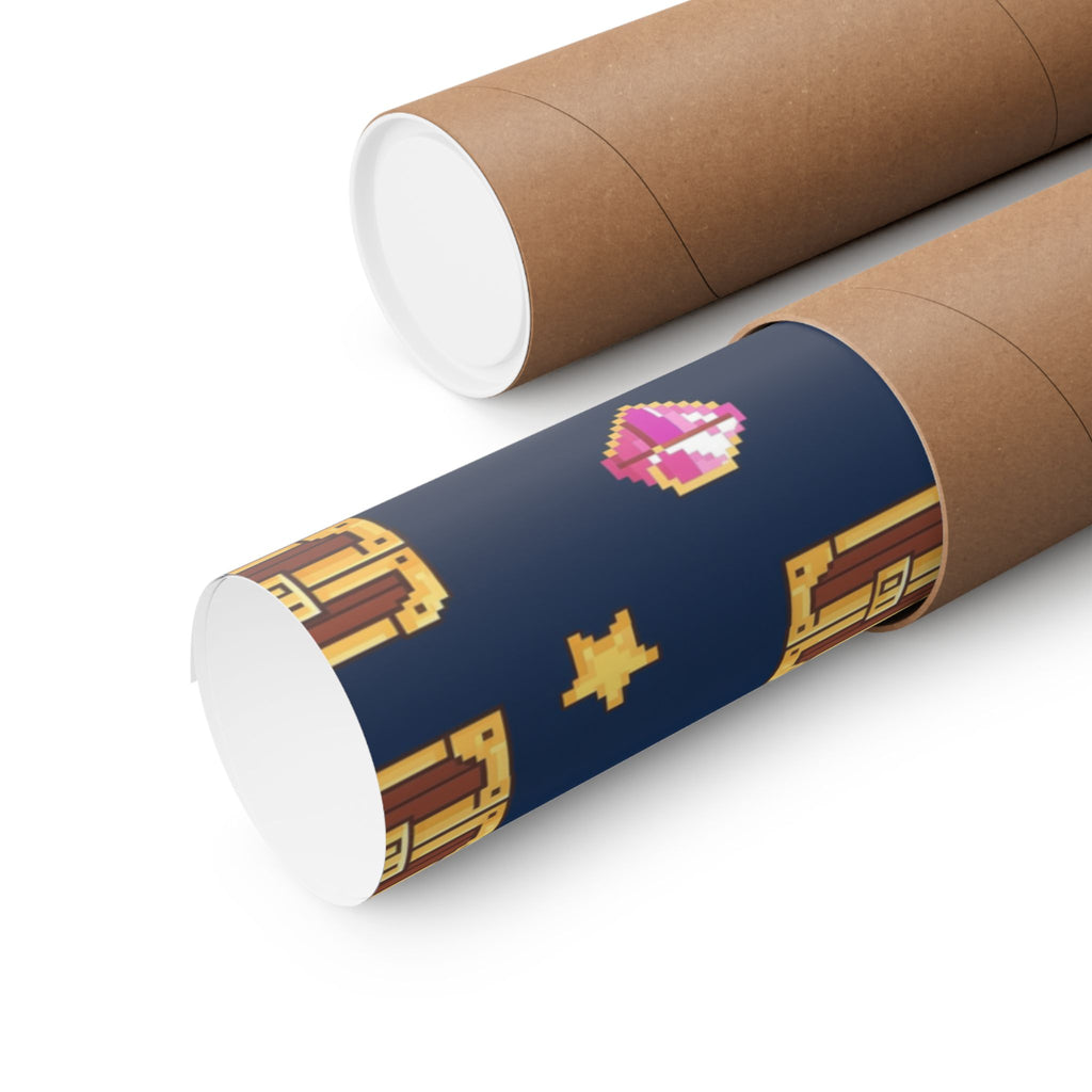 Pixel Treasure Poster - Retro RPG Style Gems Pattern Art