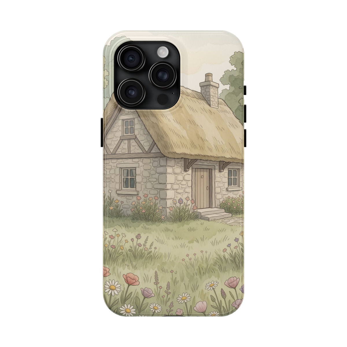 Cottagecore Cottage Phone Case - Storybook Meadow Art Case