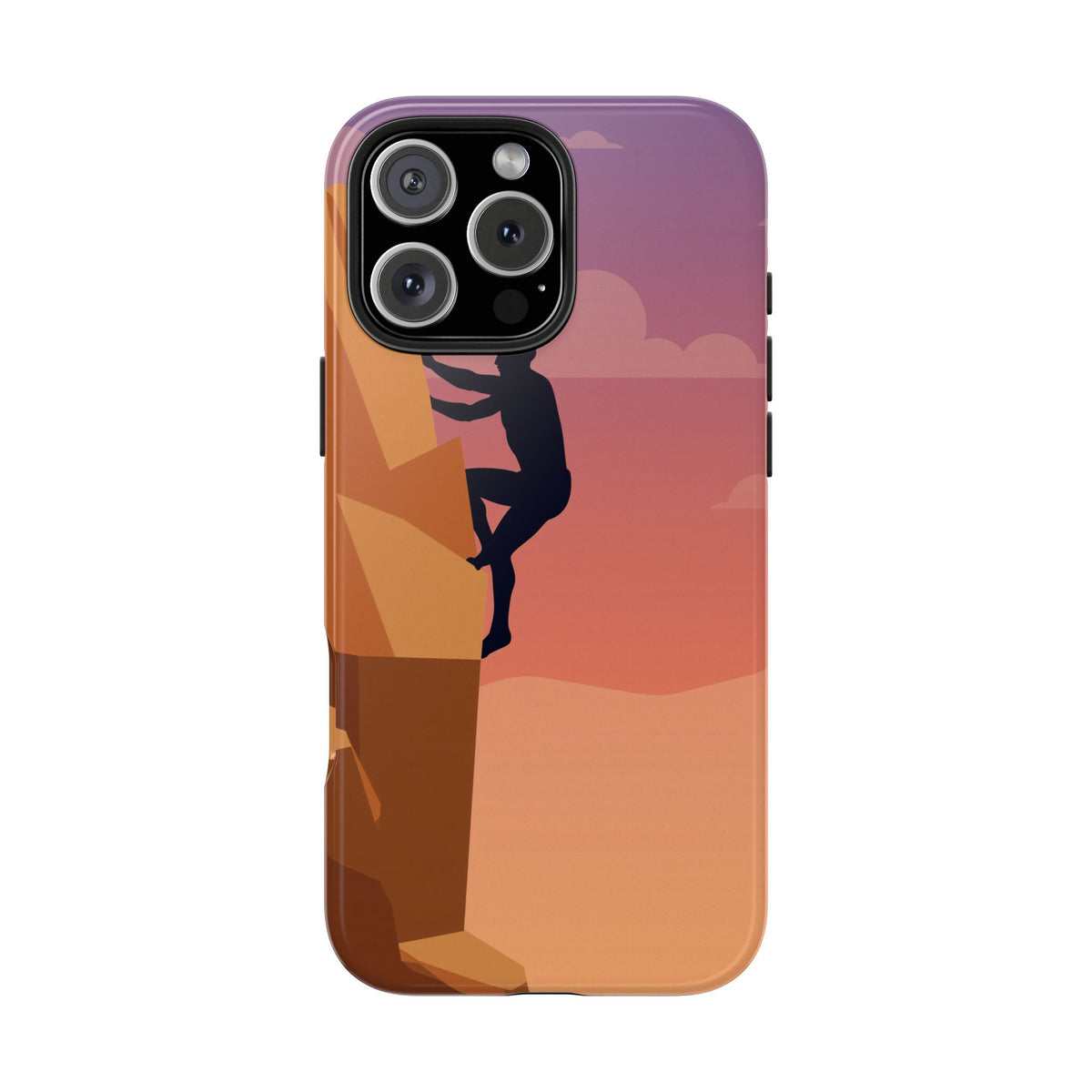Rock Climber Phone Case - Sandstone Cliff Sunset Silhouette