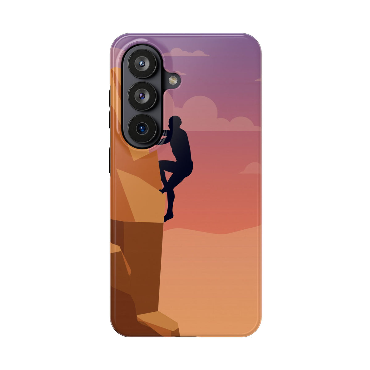 Rock Climber Phone Case - Sandstone Cliff Sunset Silhouette