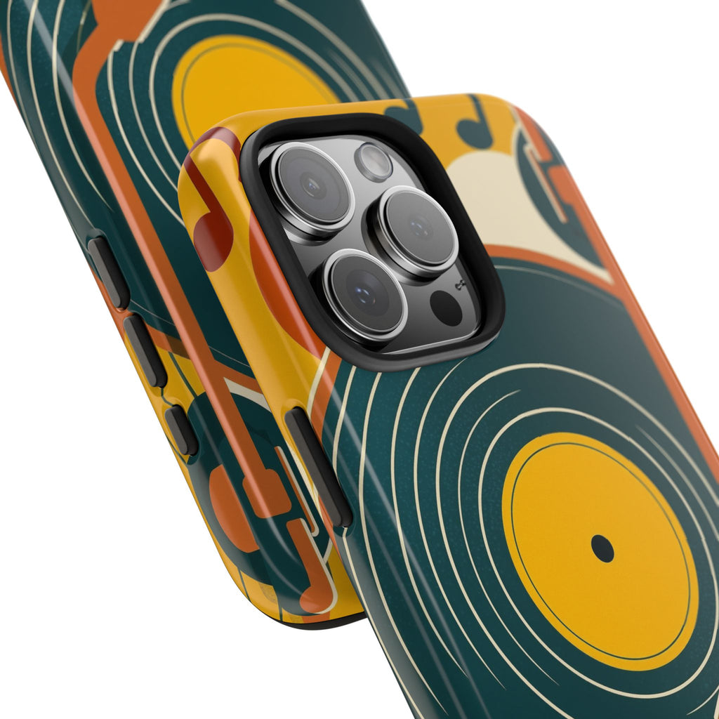 Vinyl Record Phone Case - Retro Mid-Century Music Design