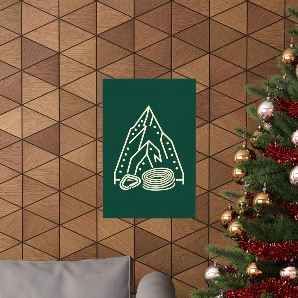 Rock Climbing Poster - Mountain Route Line Art Wall Print