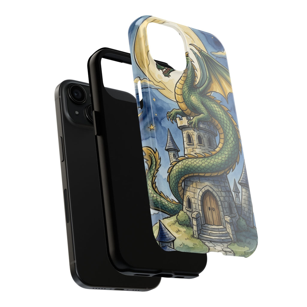Fantasy Dragon Phone Case - Wizard Tower Ink and Watercolor