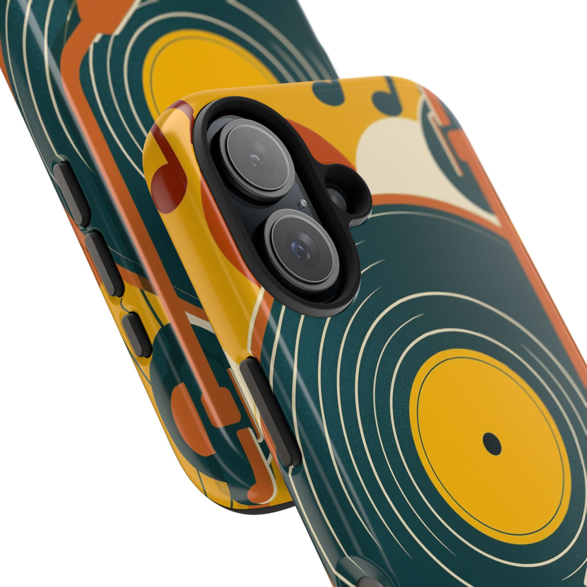 Vinyl Record Phone Case - Retro Mid-Century Music Design