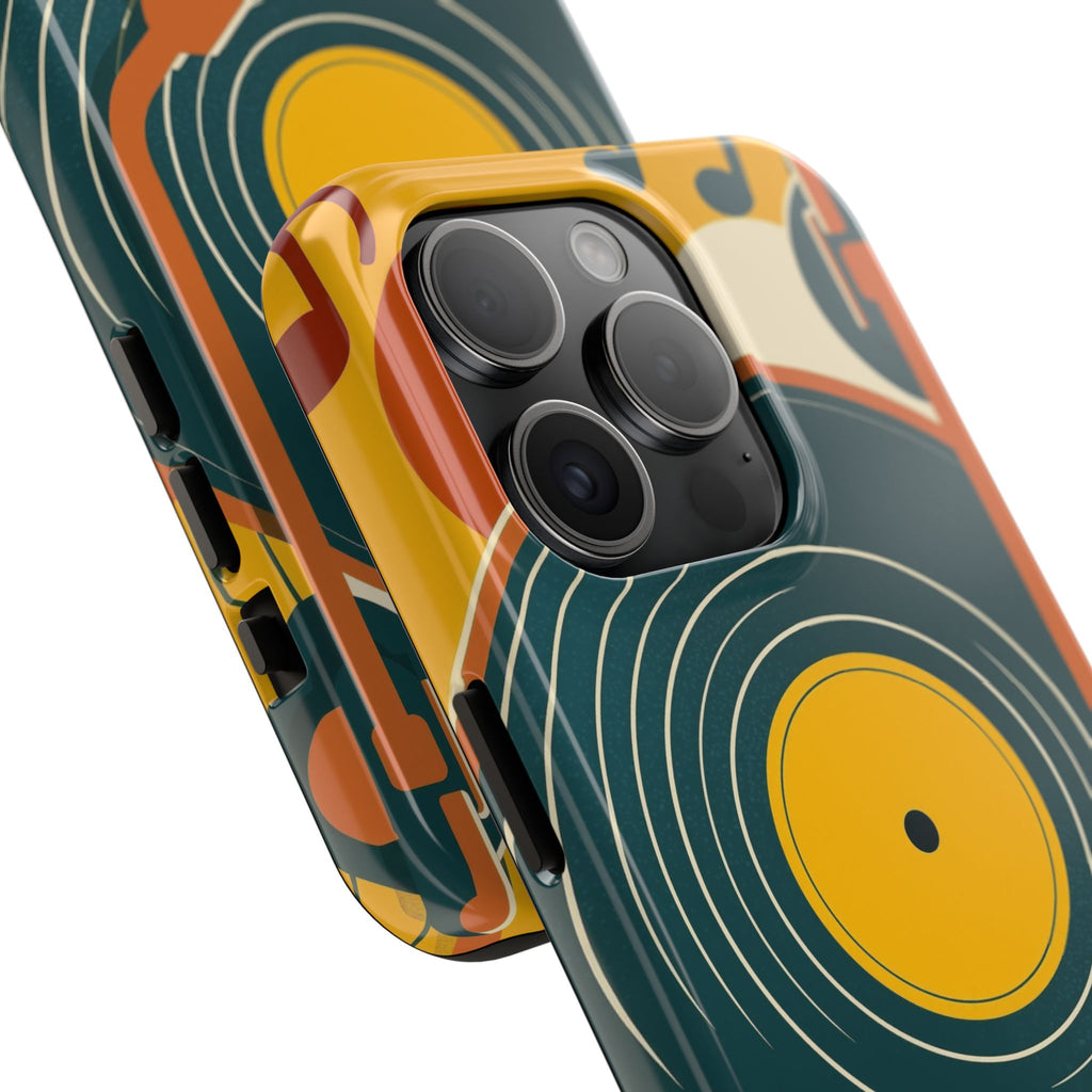 Vinyl Record Phone Case - Retro Mid-Century Music Design