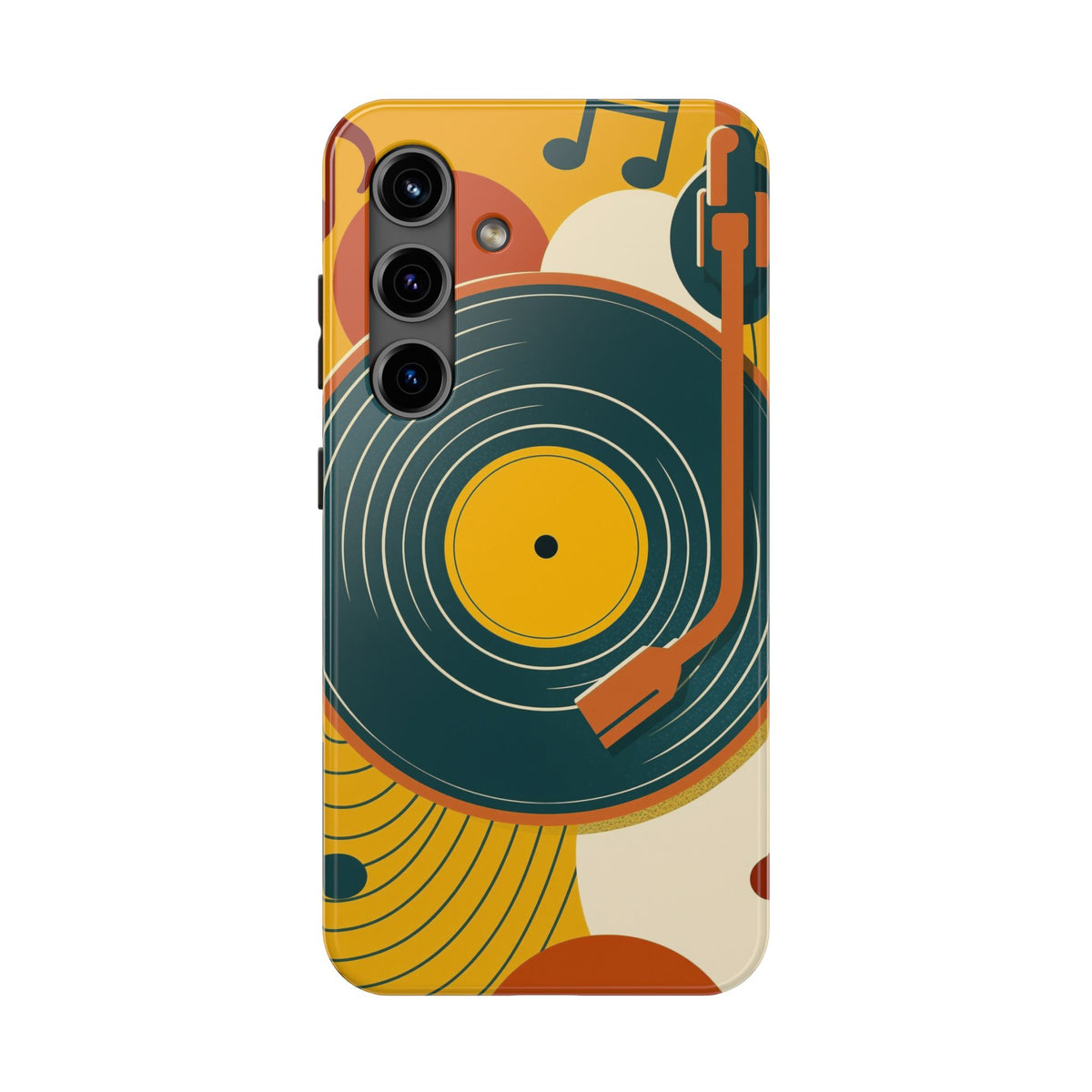 Vinyl Record Phone Case - Retro Mid-Century Music Design