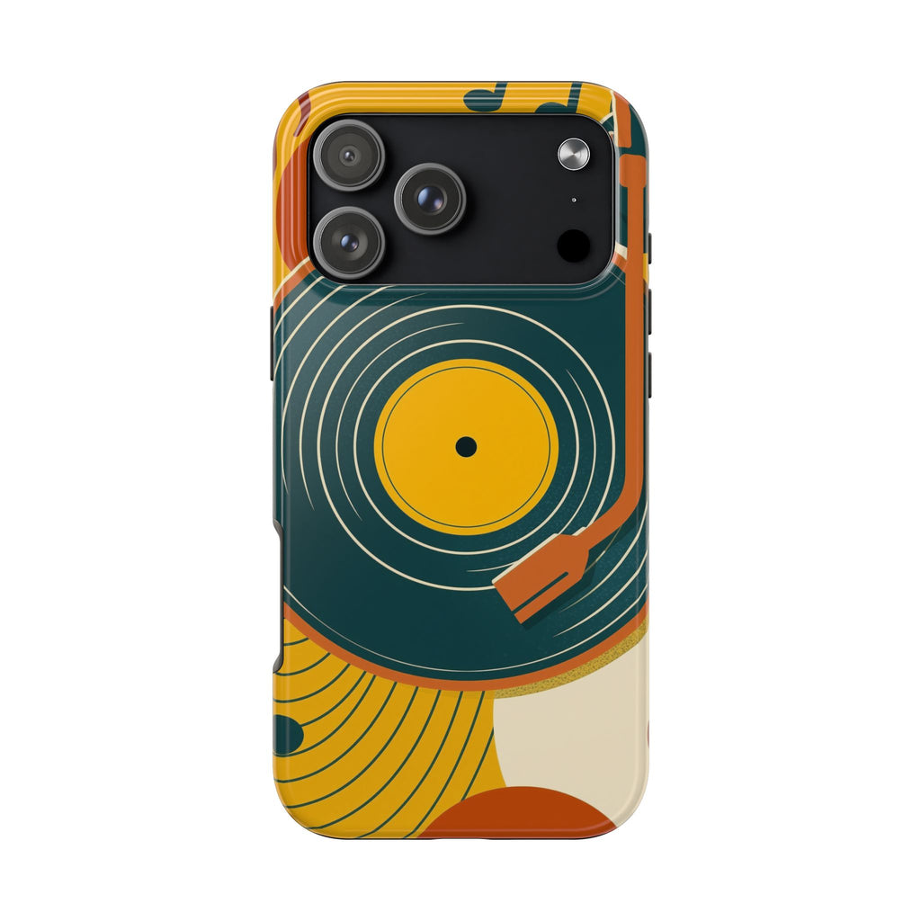 Vinyl Record Phone Case - Retro Mid-Century Music Design