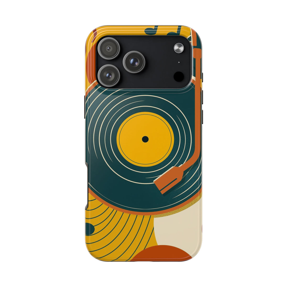 Vinyl Record Phone Case - Retro Mid-Century Music Design