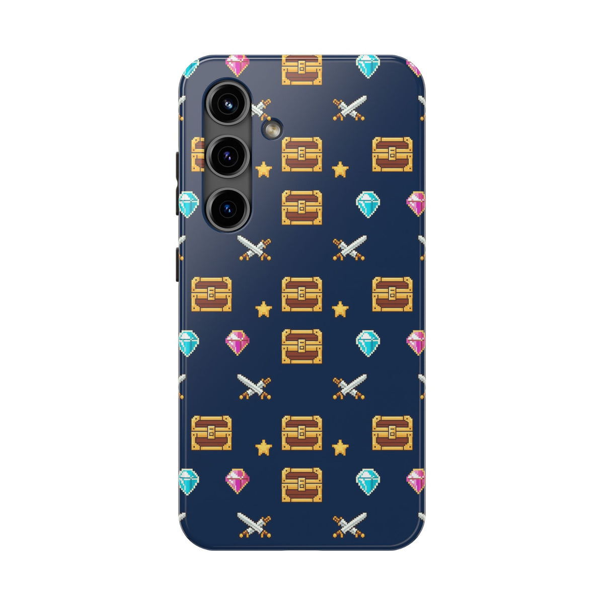 Pixel Treasure Phone Case - Retro RPG Style Gems and Potions