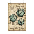 Tabletop RPG Poster - Dice and Dungeon Map Game Room Art