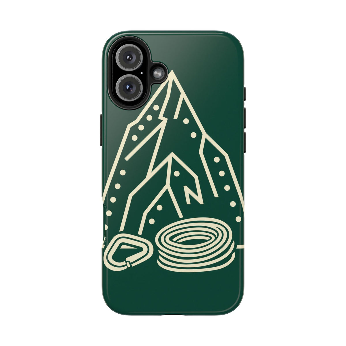 Rock Climbing Phone Case - Mountain Route, Rope and Carabiner