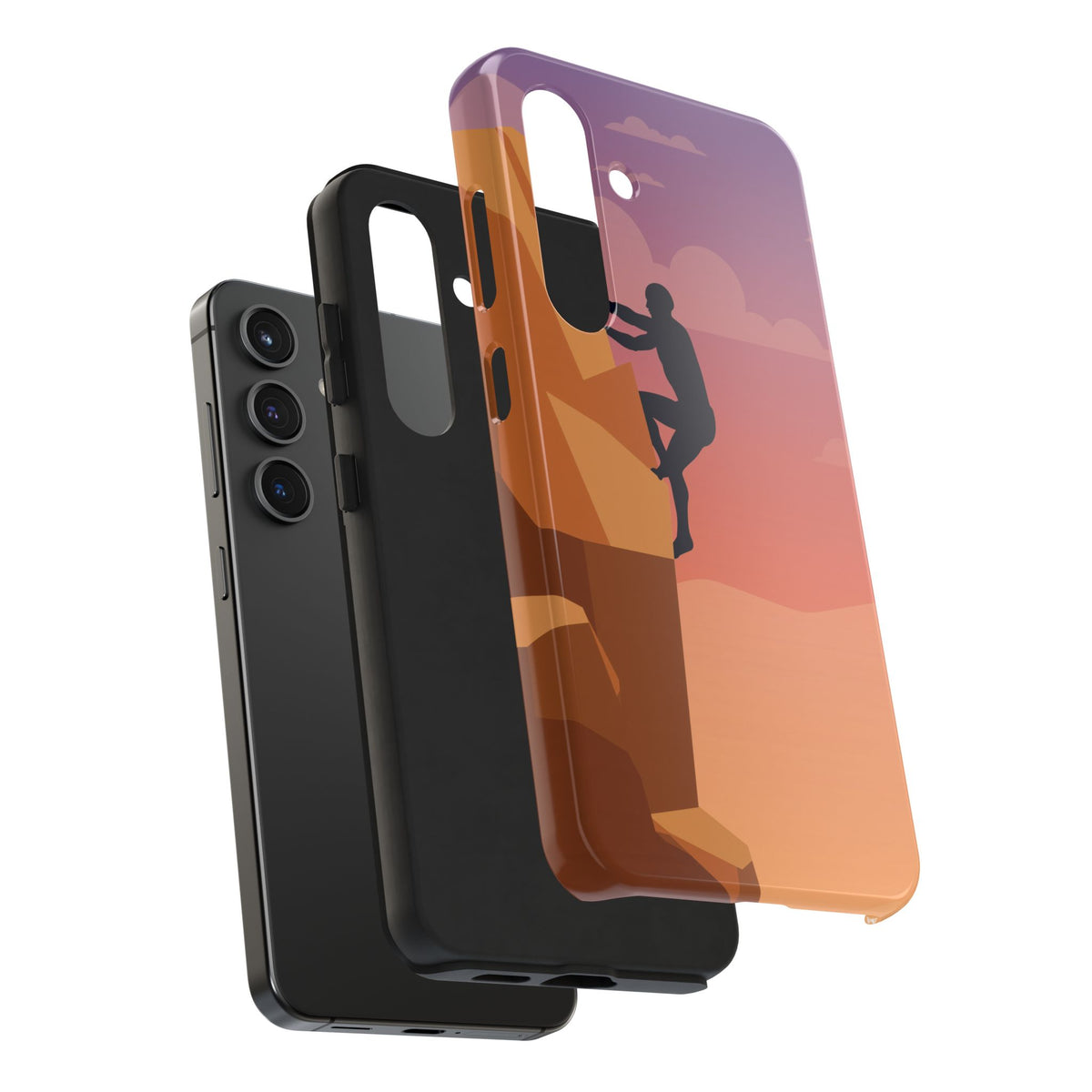Rock Climber Phone Case - Sandstone Cliff Sunset Silhouette