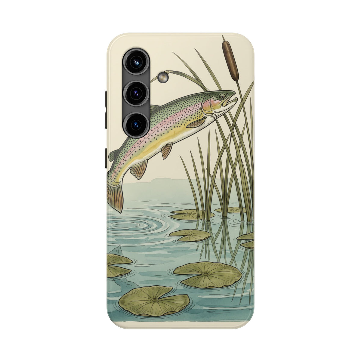 Trout Fishing Phone Case - Vintage Field Guide Fish Illustration