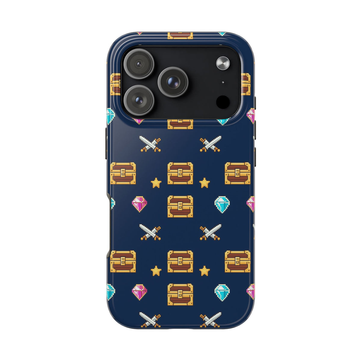 Pixel Treasure Phone Case - Retro RPG Style Gems and Potions