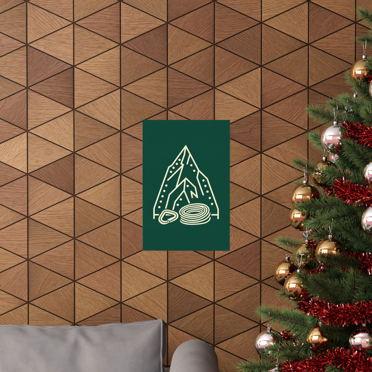Rock Climbing Poster - Mountain Route Line Art Wall Print