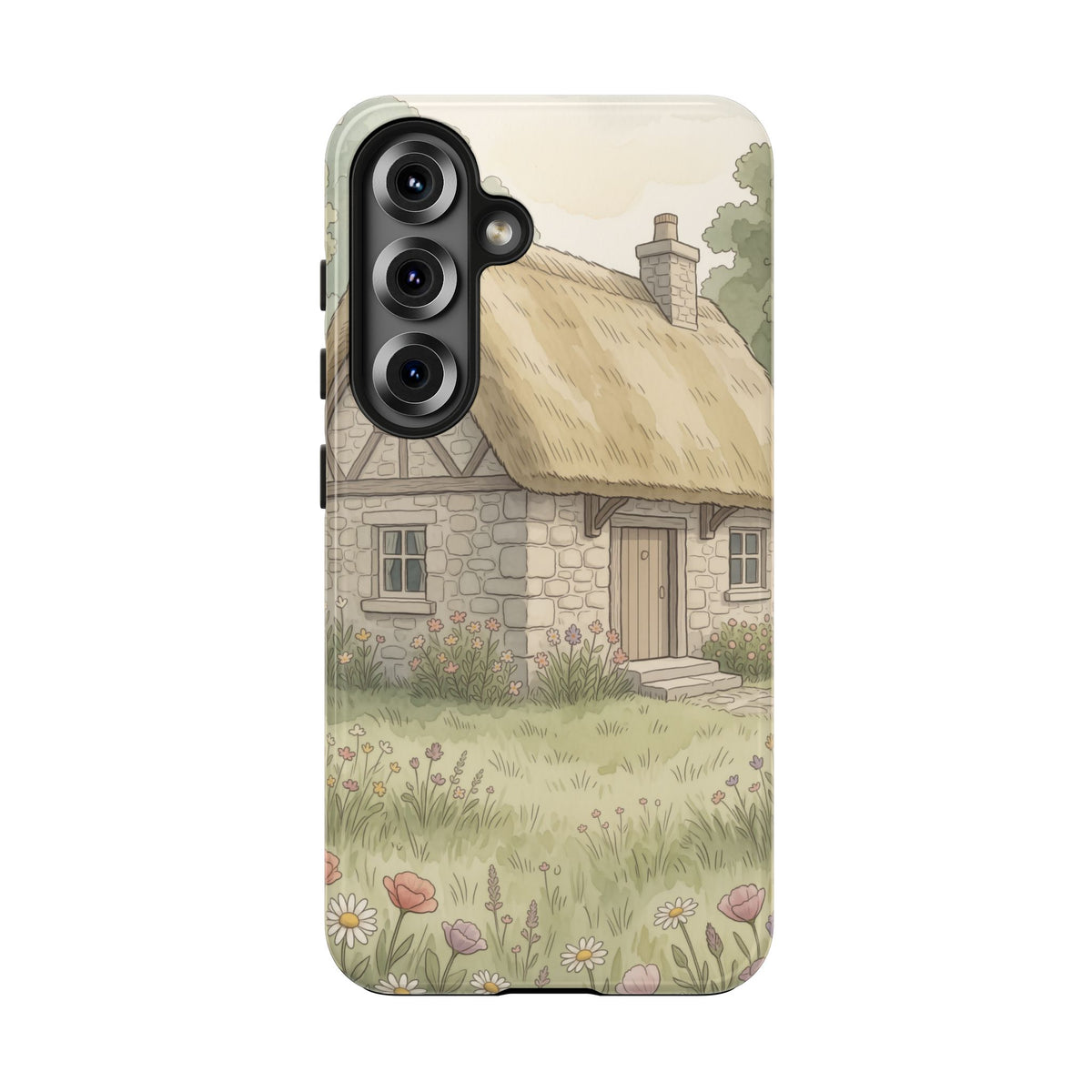 Cottagecore Cottage Phone Case - Storybook Meadow Art Case