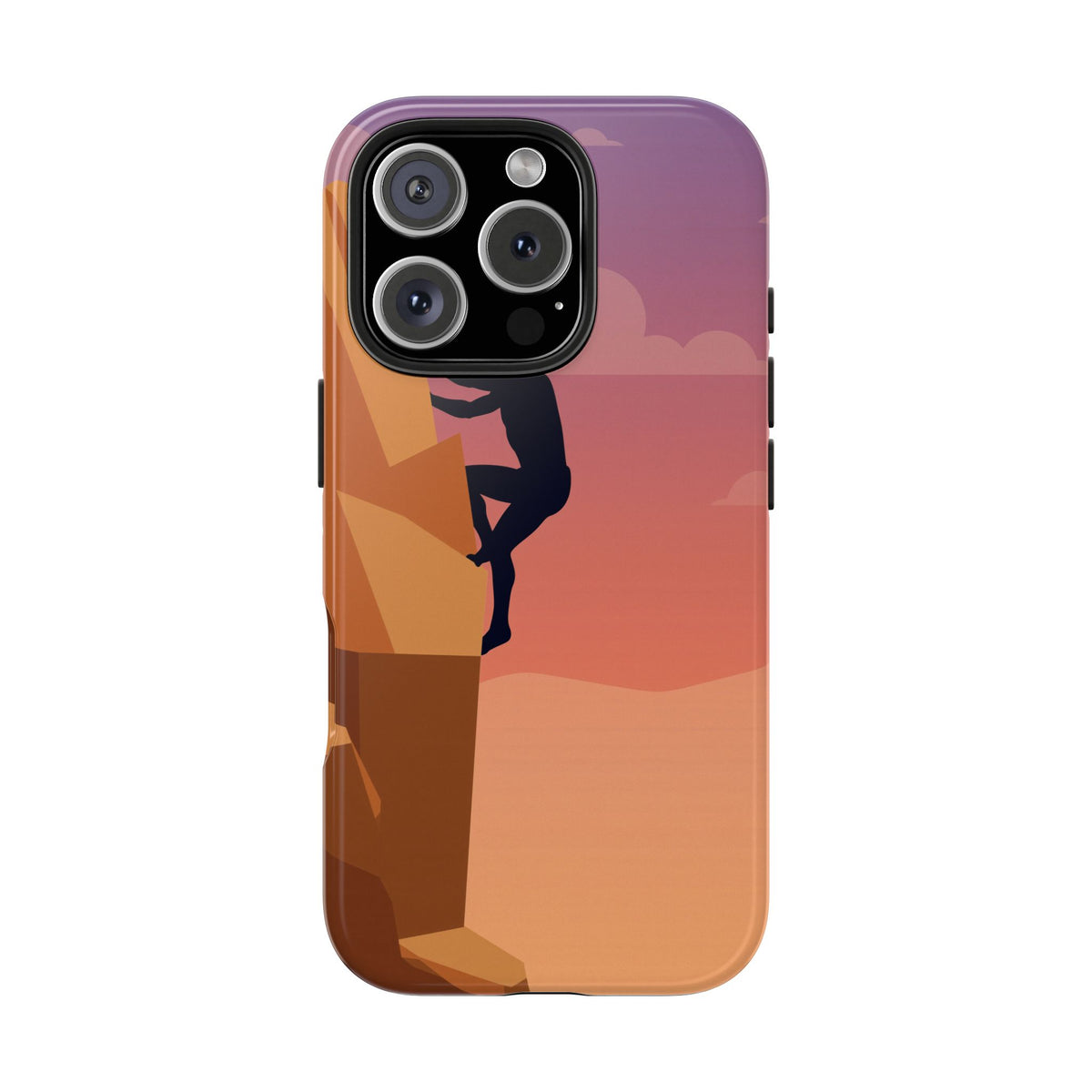 Rock Climber Phone Case - Sandstone Cliff Sunset Silhouette