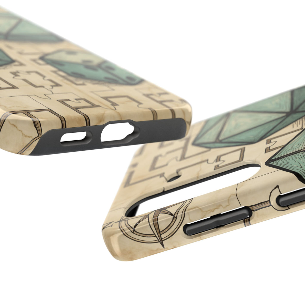 Tabletop RPG Phone Case - Polyhedral Dice and Dungeon Map