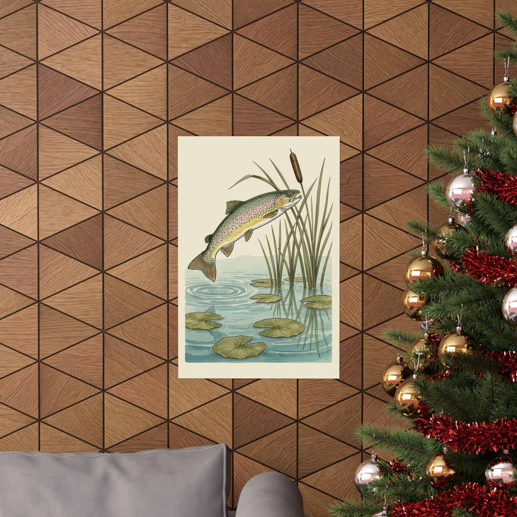Trout Fishing Poster - Vintage Field Guide Fish Wall Art