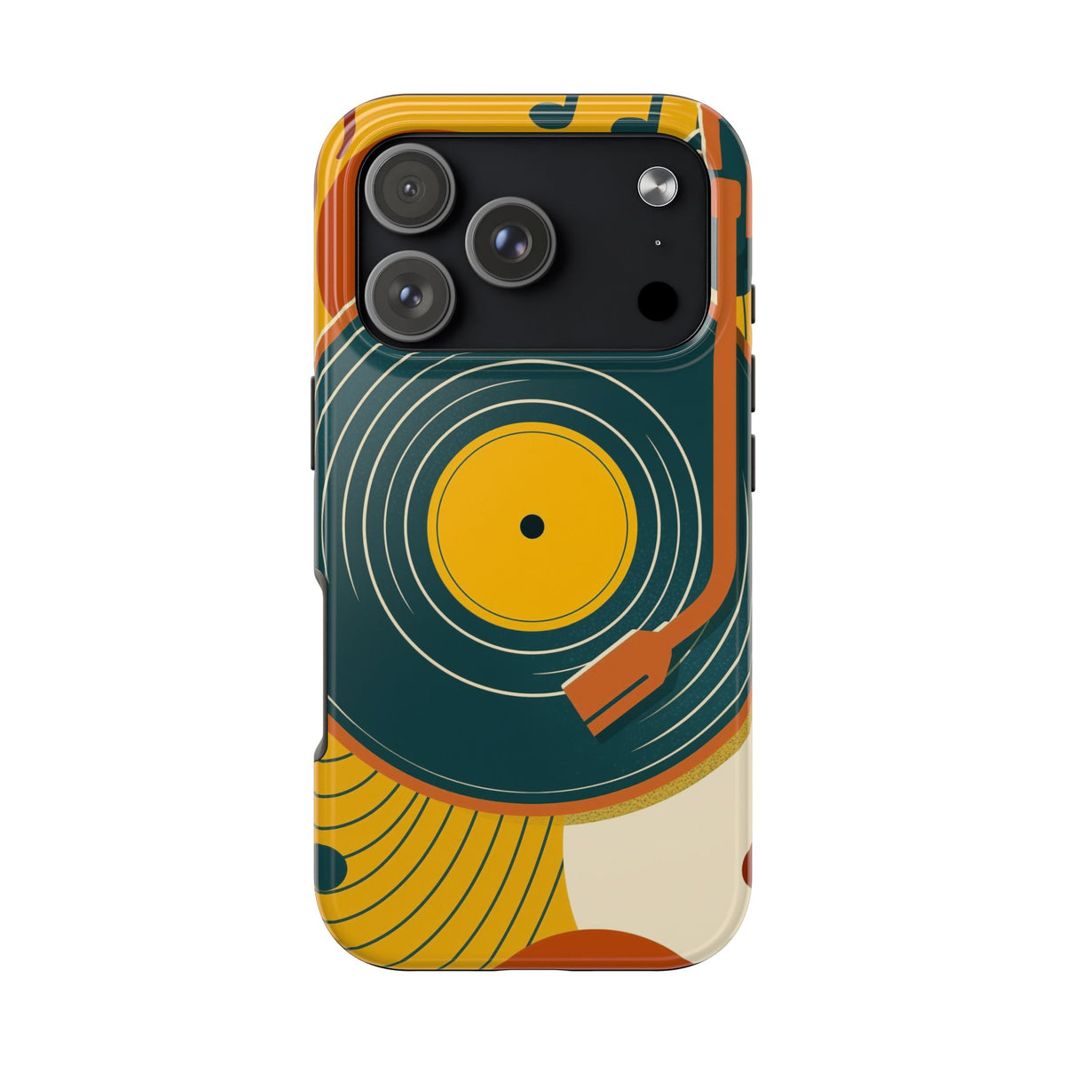 Vinyl Record Phone Case - Retro Mid-Century Music Design