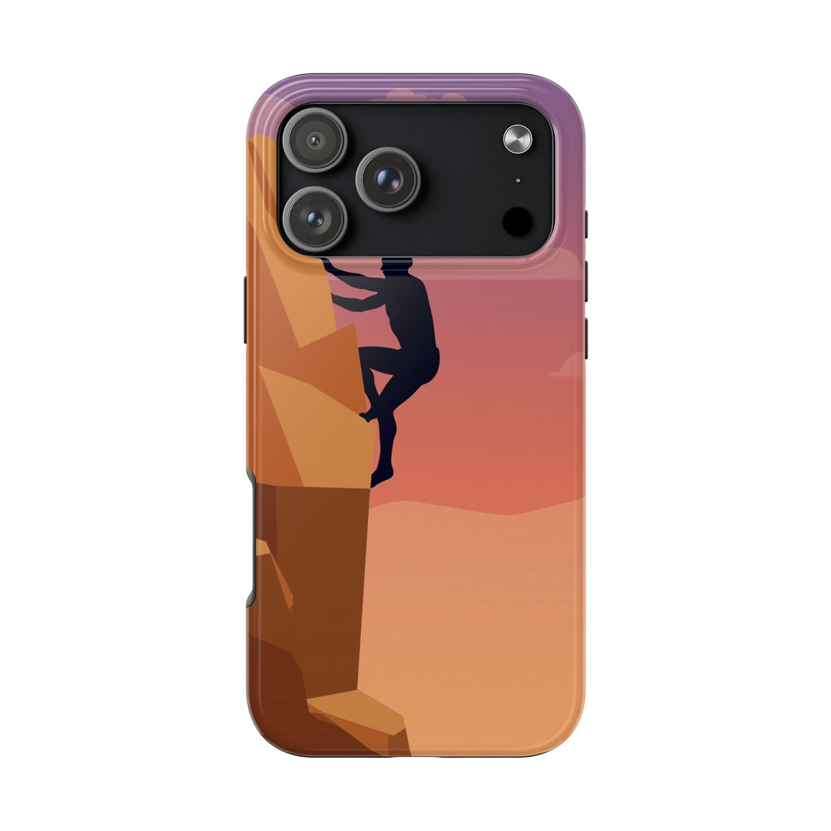 Rock Climber Phone Case - Sandstone Cliff Sunset Silhouette