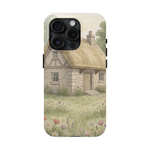 Cottagecore Cottage Phone Case - Storybook Meadow Art Case