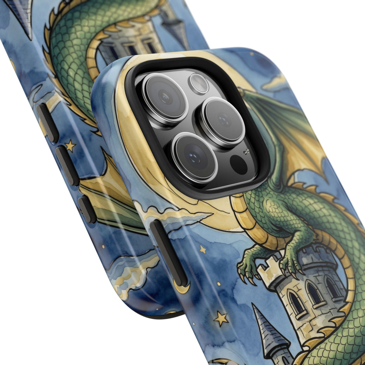 Fantasy Dragon Phone Case - Wizard Tower Ink and Watercolor