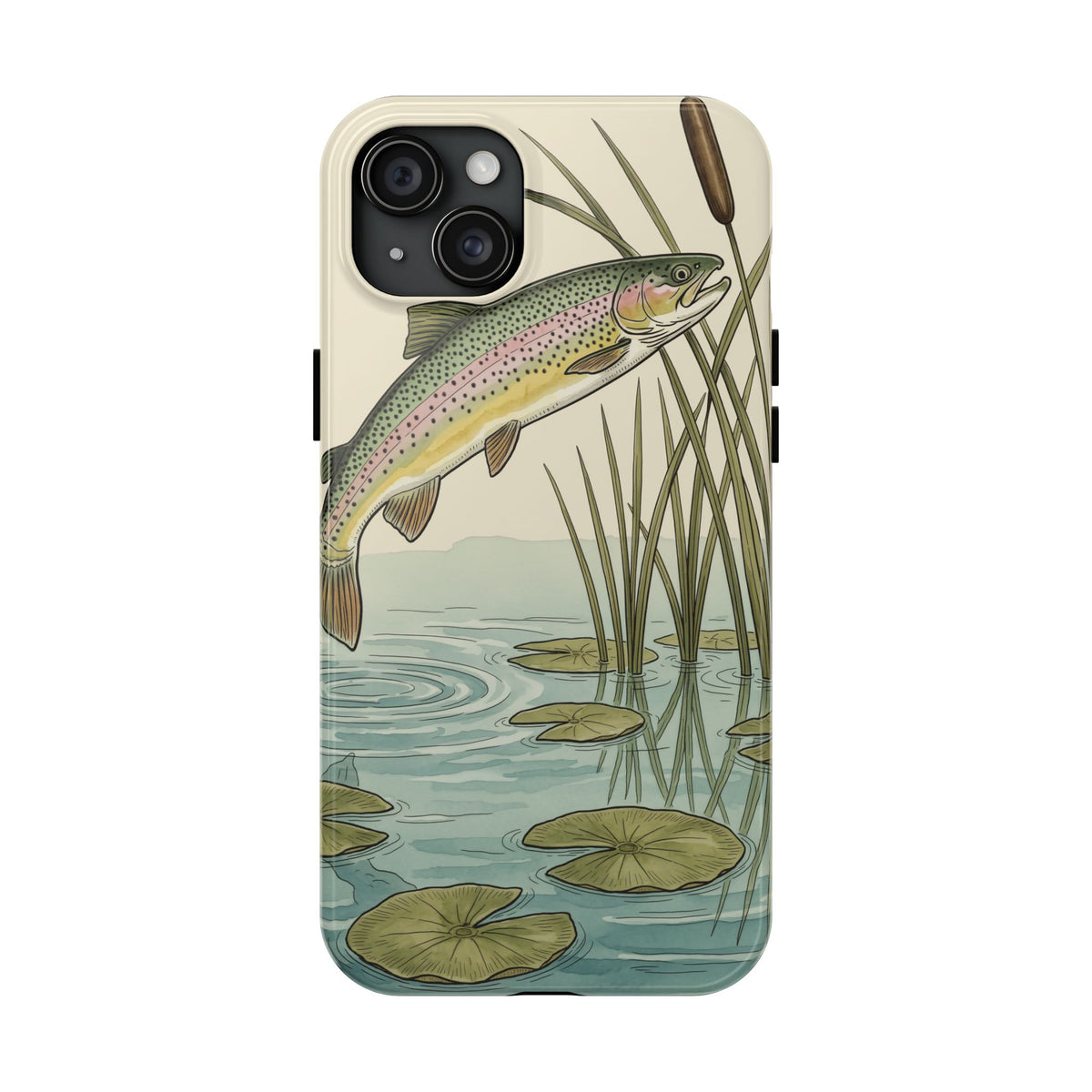 Trout Fishing Phone Case - Vintage Field Guide Fish Illustration