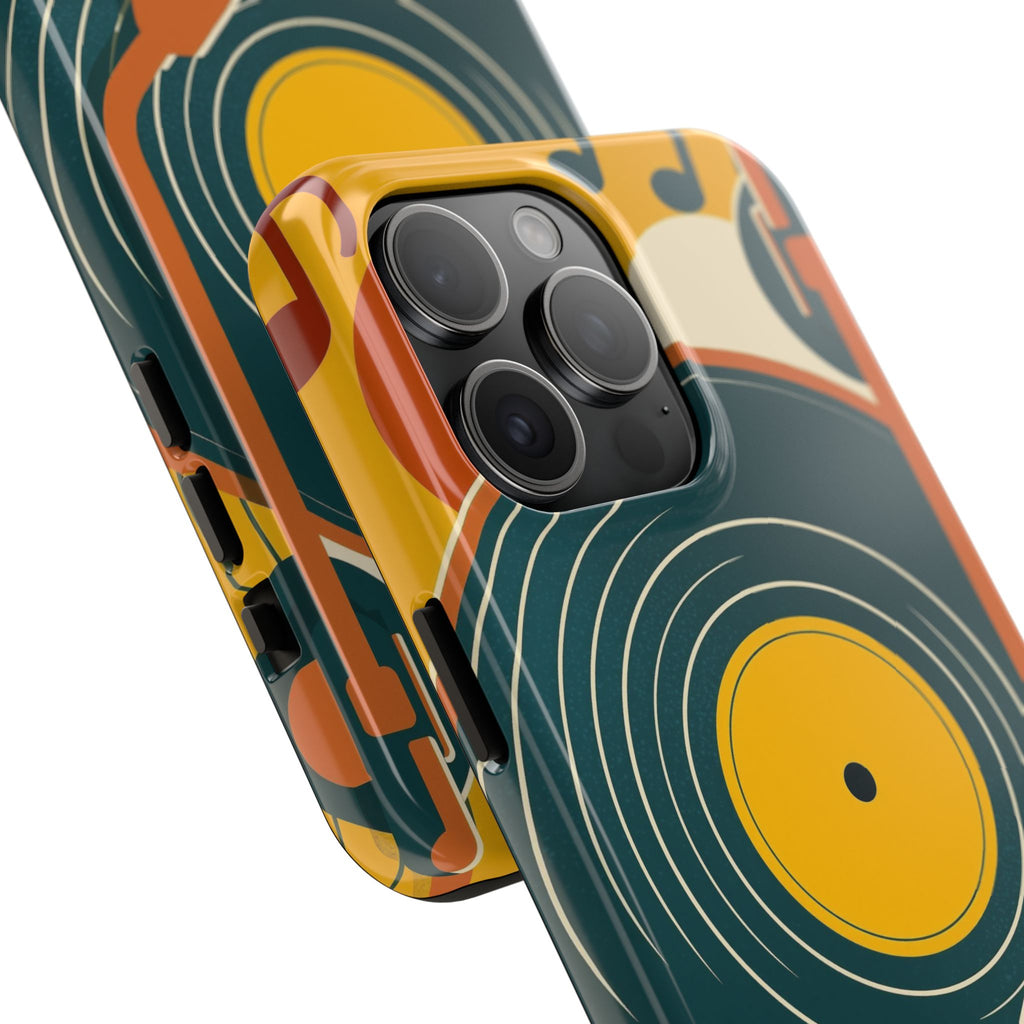 Vinyl Record Phone Case - Retro Mid-Century Music Design