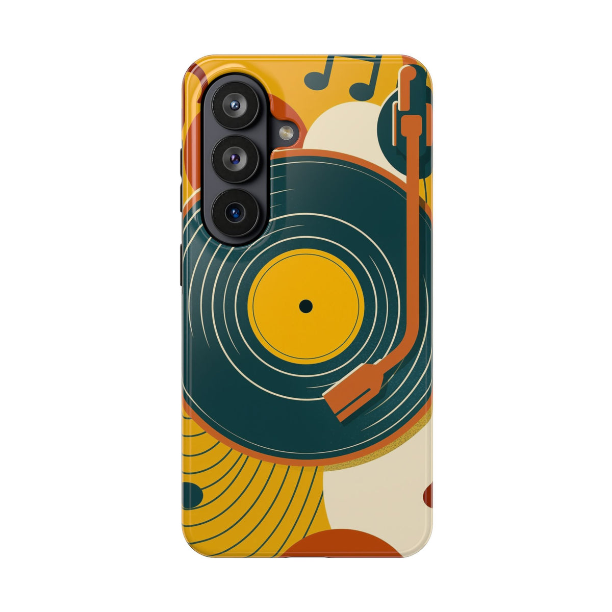 Vinyl Record Phone Case - Retro Mid-Century Music Design