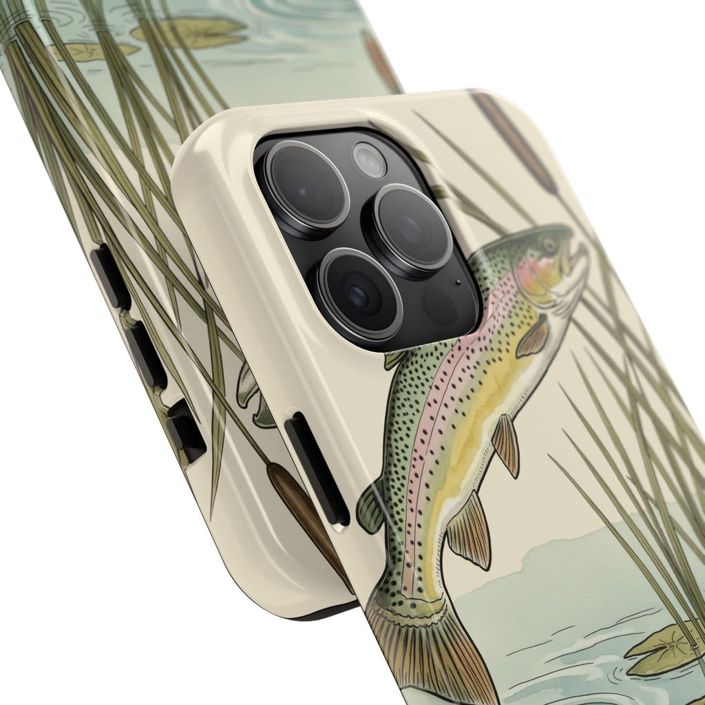 Trout Fishing Phone Case - Vintage Field Guide Fish Illustration